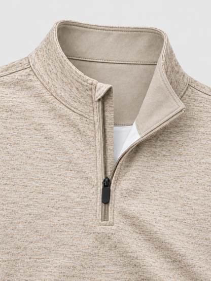 Oatmeal Heather Golf Quarter-Zip Pullover