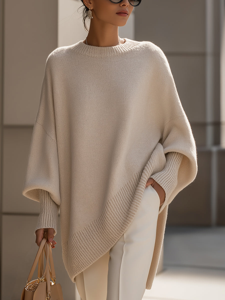 JENNIFER | OVERSIZED DRAPED WIDE-NECK SWEATER