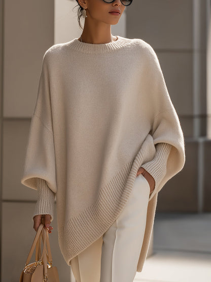 JENNIFER | OVERSIZED DRAPED WIDE-NECK SWEATER
