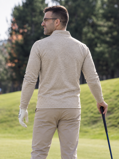 Oatmeal Heather Golf Quarter-Zip Pullover