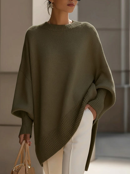 JENNIFER | OVERSIZED DRAPED WIDE-NECK SWEATER