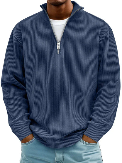 DONACCI Ribbed Zip Sweater