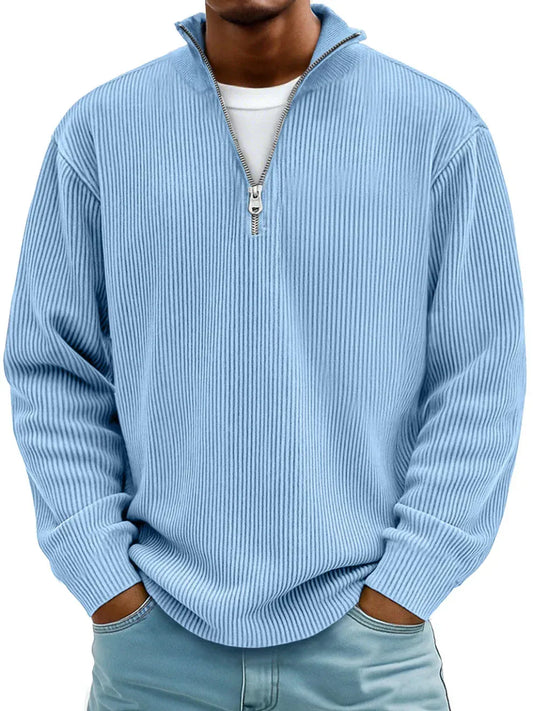 DONACCI Ribbed Zip Sweater