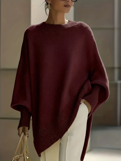 JENNIFER | OVERSIZED DRAPED WIDE-NECK SWEATER