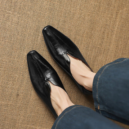 Elara Genuine Leather Chiseled-Toe Pumps