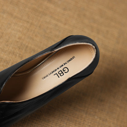 Elara Genuine Leather Chiseled-Toe Pumps