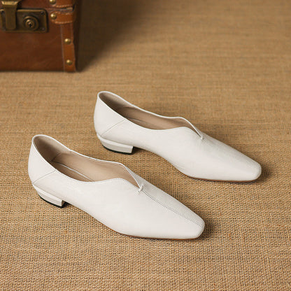 Elara Genuine Leather Chiseled-Toe Pumps