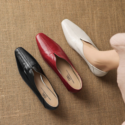 Elara Genuine Leather Chiseled-Toe Pumps