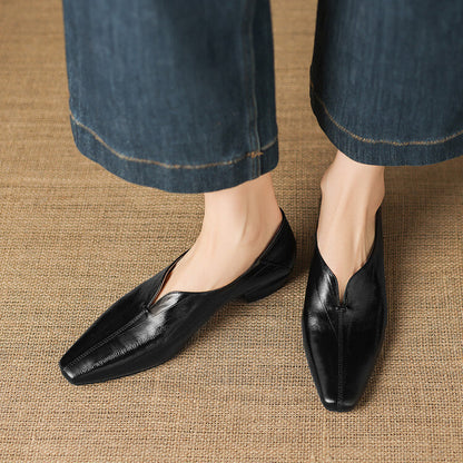 Elara Genuine Leather Chiseled-Toe Pumps
