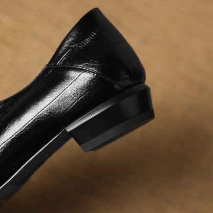 Elara Genuine Leather Chiseled-Toe Pumps