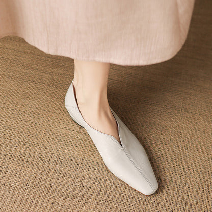 Elara Genuine Leather Chiseled-Toe Pumps