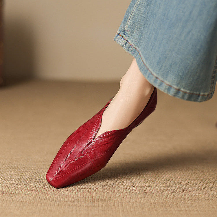 Elara Genuine Leather Chiseled-Toe Pumps