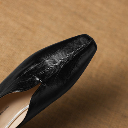 Elara Genuine Leather Chiseled-Toe Pumps