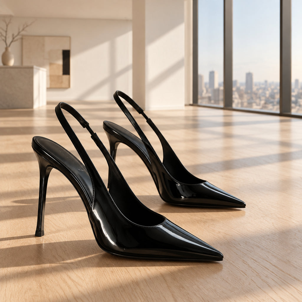 Liorra Black Box Sling Back Court Shoes