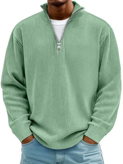 DONACCI Ribbed Zip Sweater