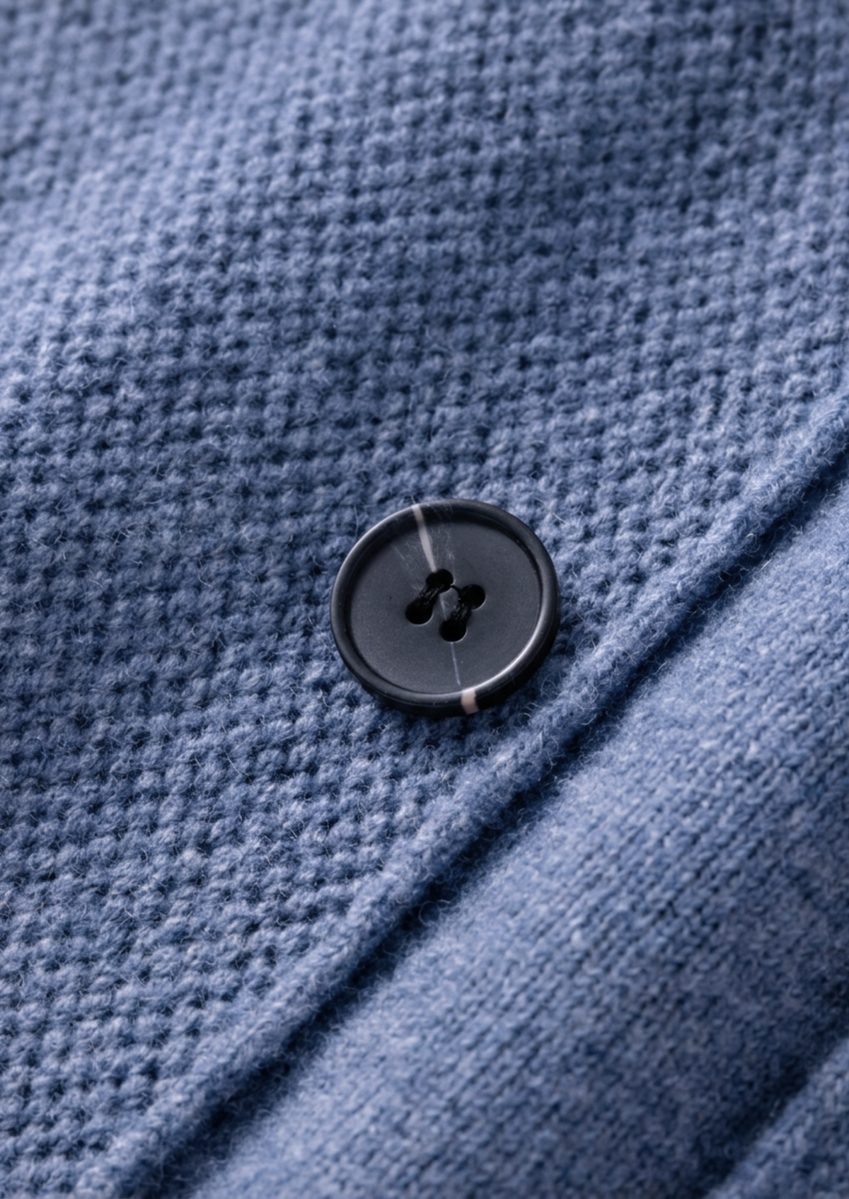 Pure Extra-Fine Merino Wool Sea Blue Button Overshirt