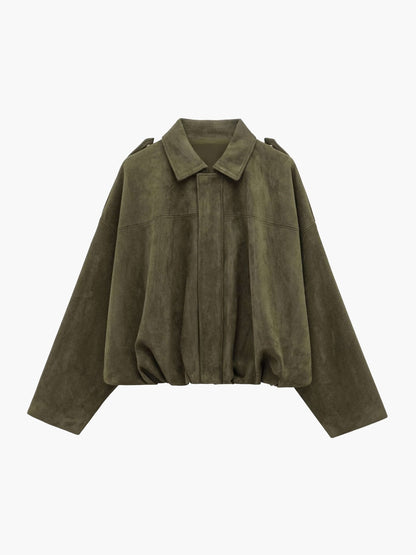 Lara Suede Bomber Jacket